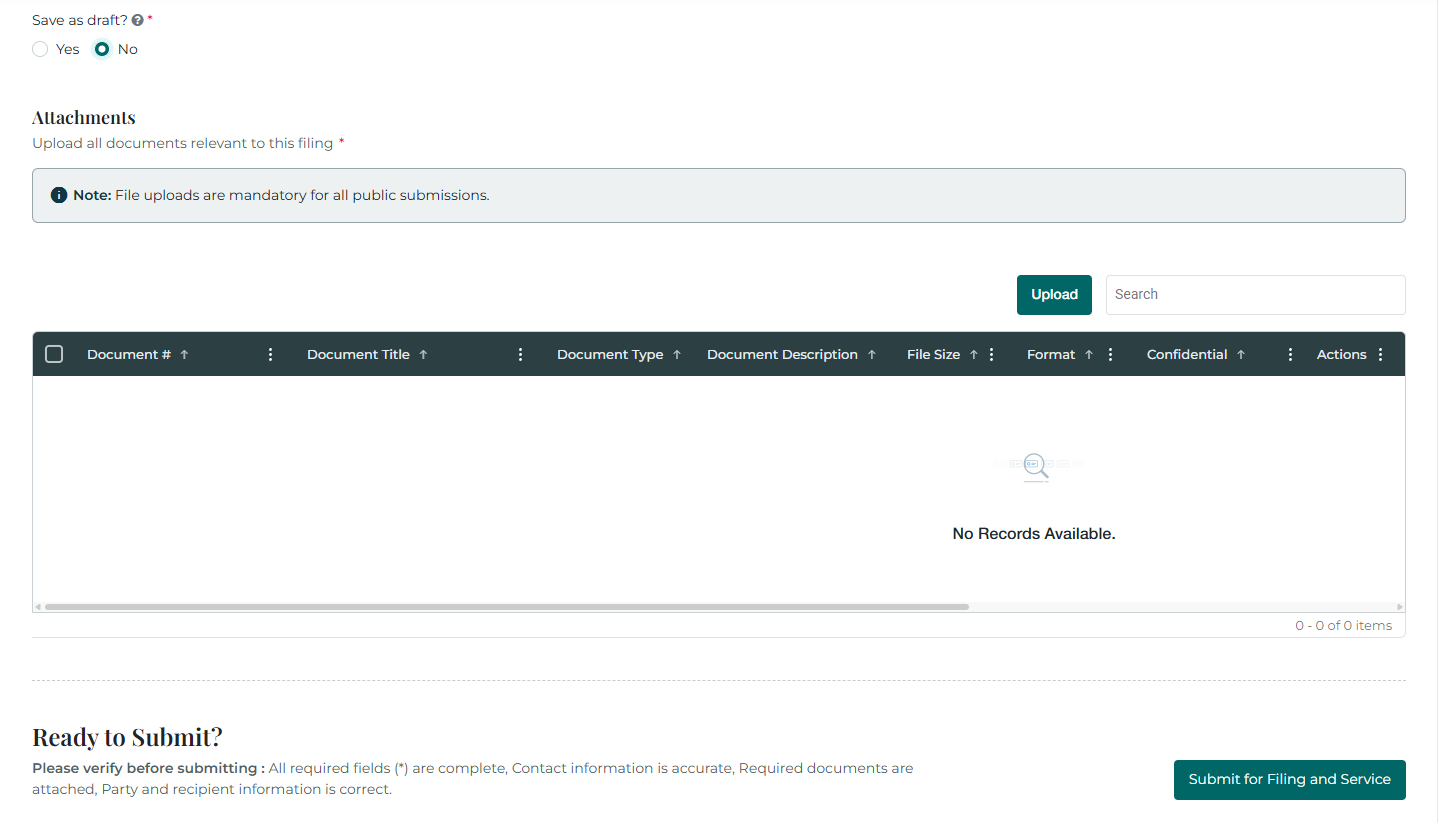 Submit Docket Confirmation