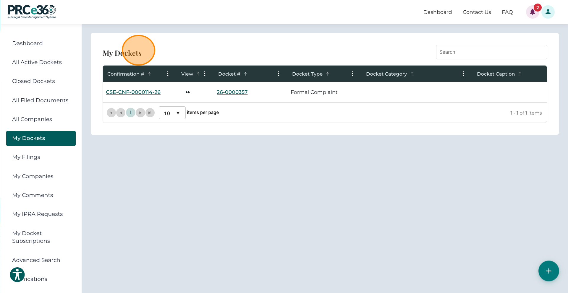 Pleading Documents tab
