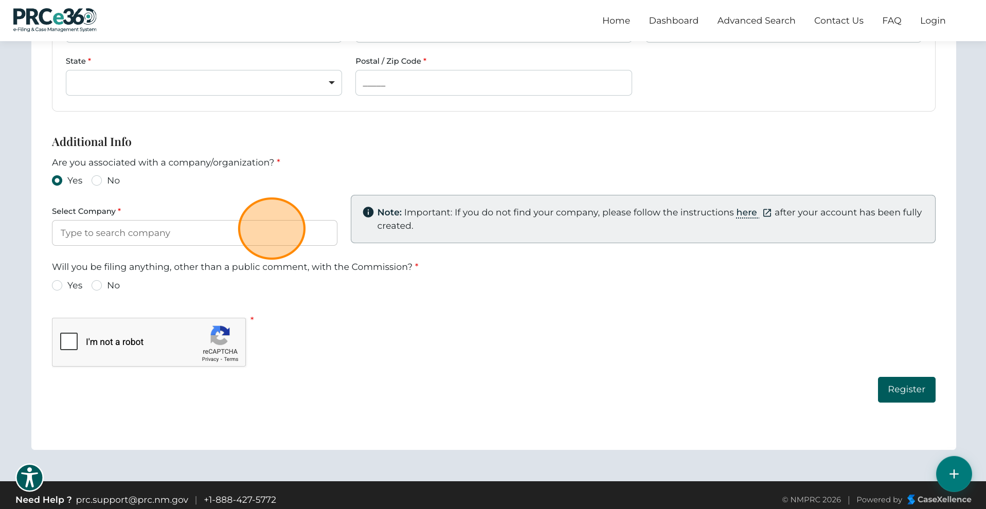 Company field options